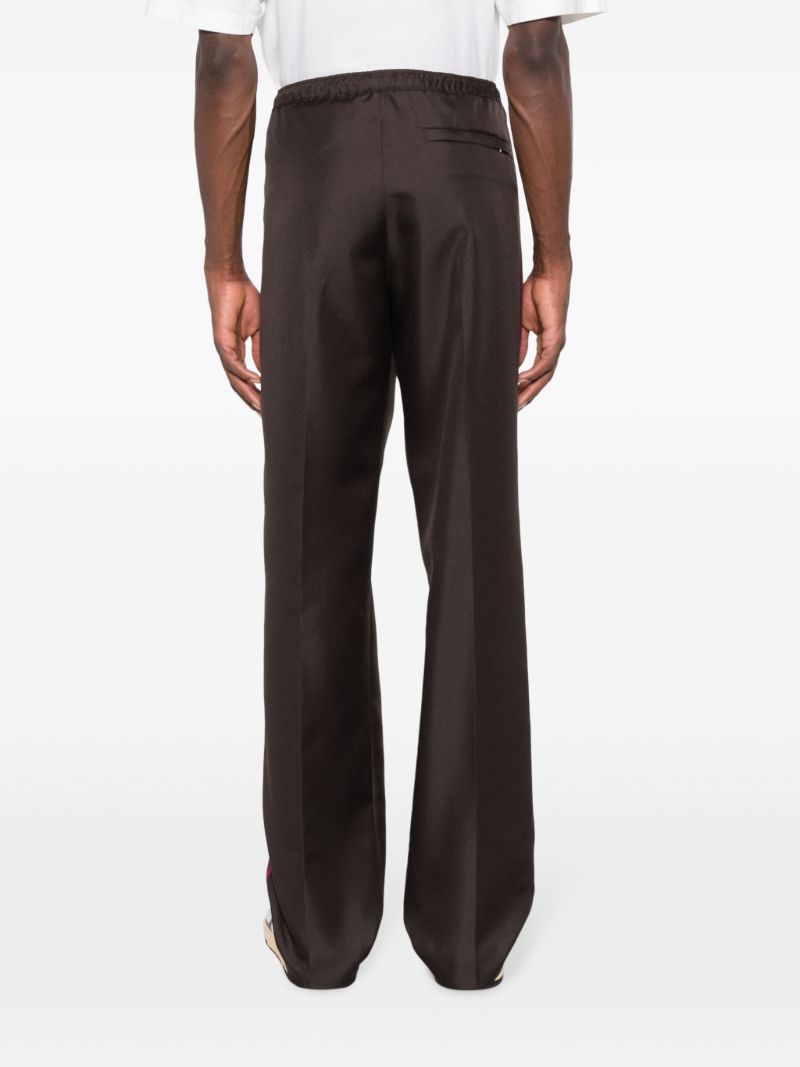 Brown Side-stripe Straight-leg Trousers
