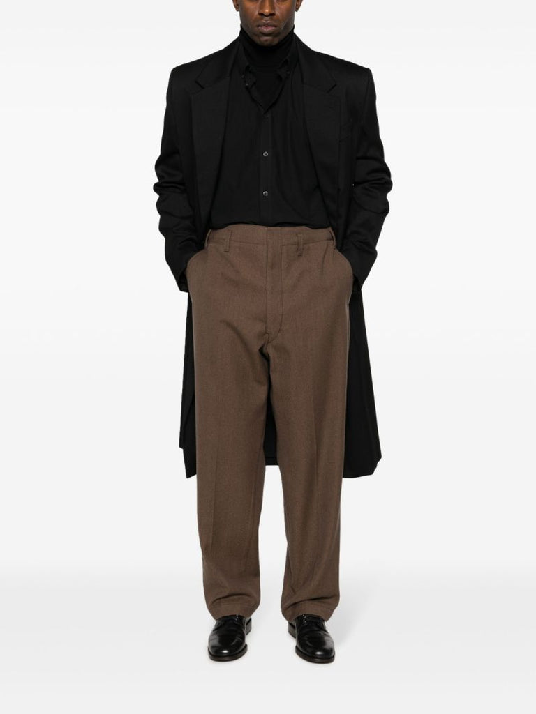 Brown Virgin Wool-blend Trousers