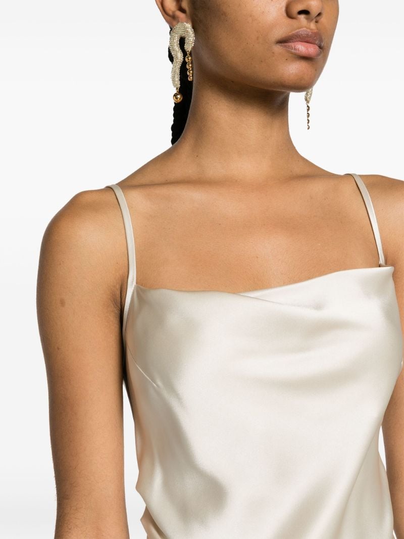 Neutral Peplum Hem Midi Dress
