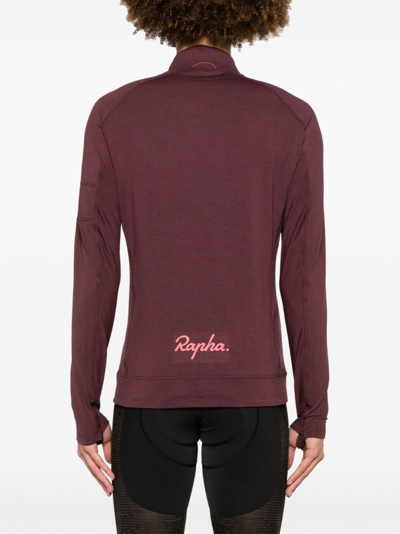 Red Explore Zip Neck Pullover