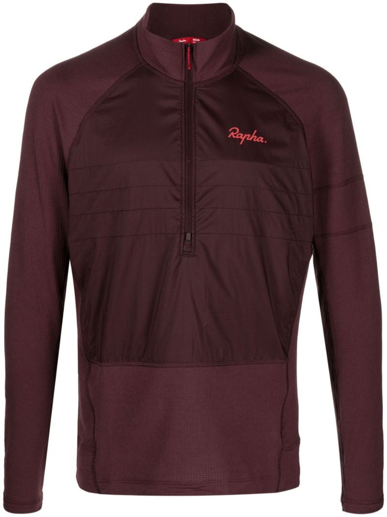 Red Explore Zip Neck Pullover