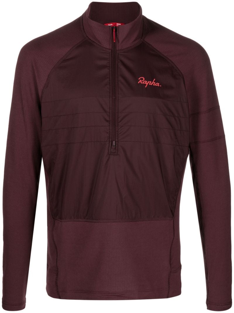 Red Explore Zip Neck Pullover