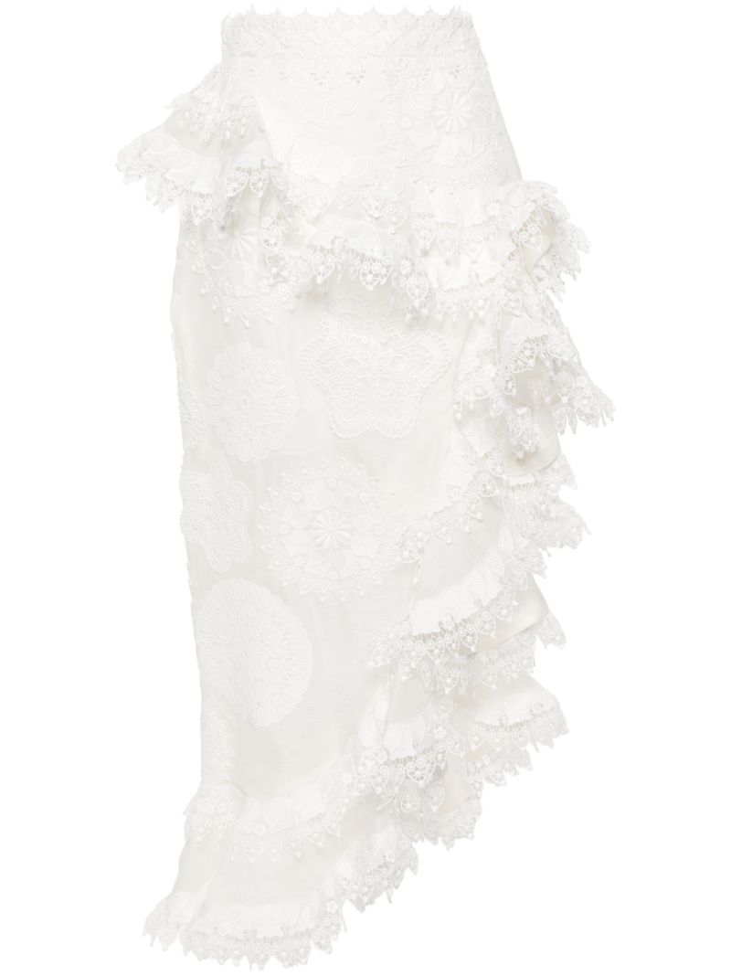 White Matchmaker Doily Asymmetric Skirt