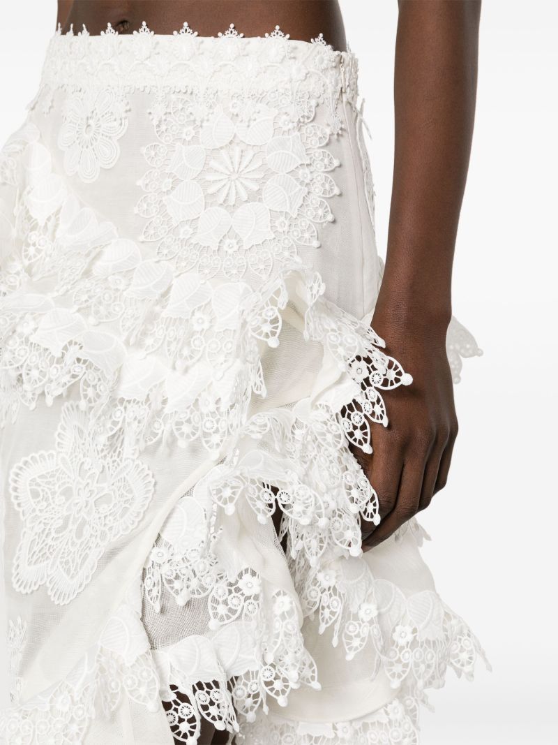 White Matchmaker Doily Asymmetric Skirt