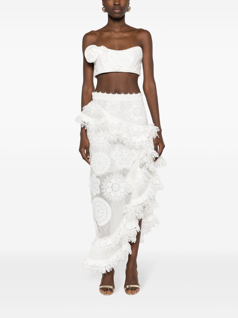 White Matchmaker Doily Asymmetric Skirt