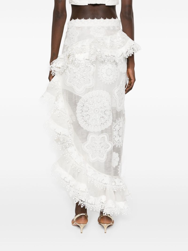 White Matchmaker Doily Asymmetric Skirt