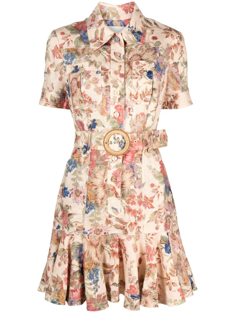 Neutral August Floral-print Dress