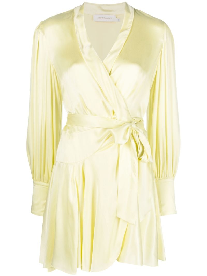 Yellow Silk Wrap Dress