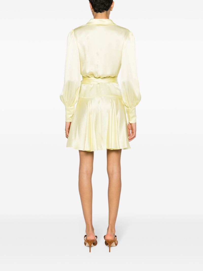 Yellow Silk Wrap Dress