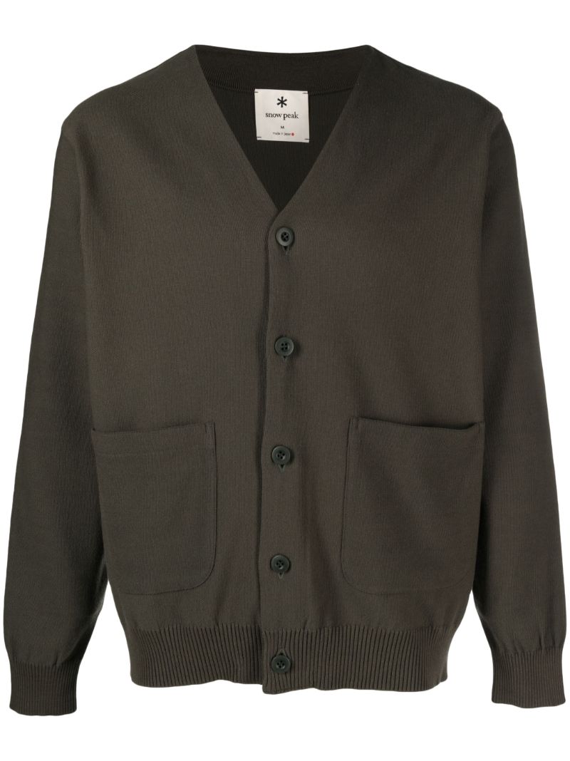 Green Cope Ribbed Cardigan