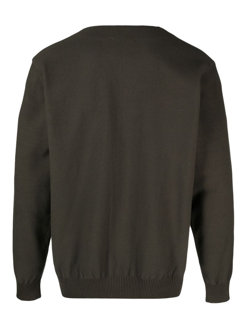 Green Cope Ribbed Cardigan