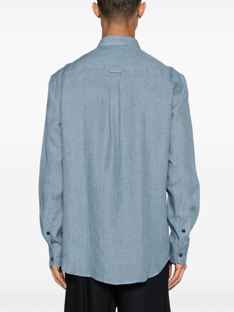 Blue Button-up Linen Shirt