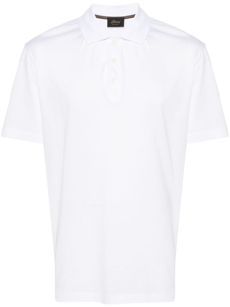 White Short Sleeved Cotton Polo Shirt