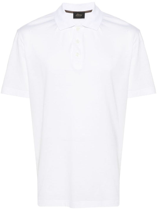 White Short Sleeved Cotton Polo Shirt