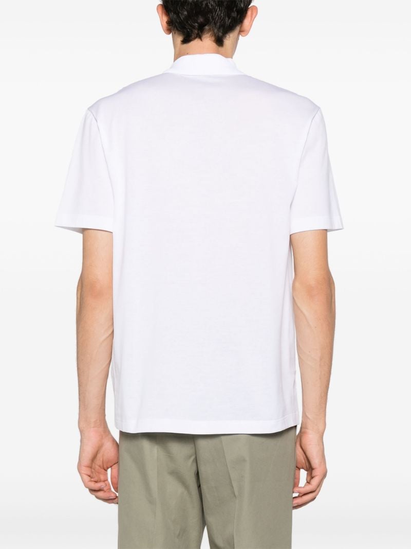 White Short Sleeved Cotton Polo Shirt