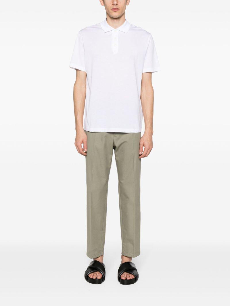 White Short Sleeved Cotton Polo Shirt