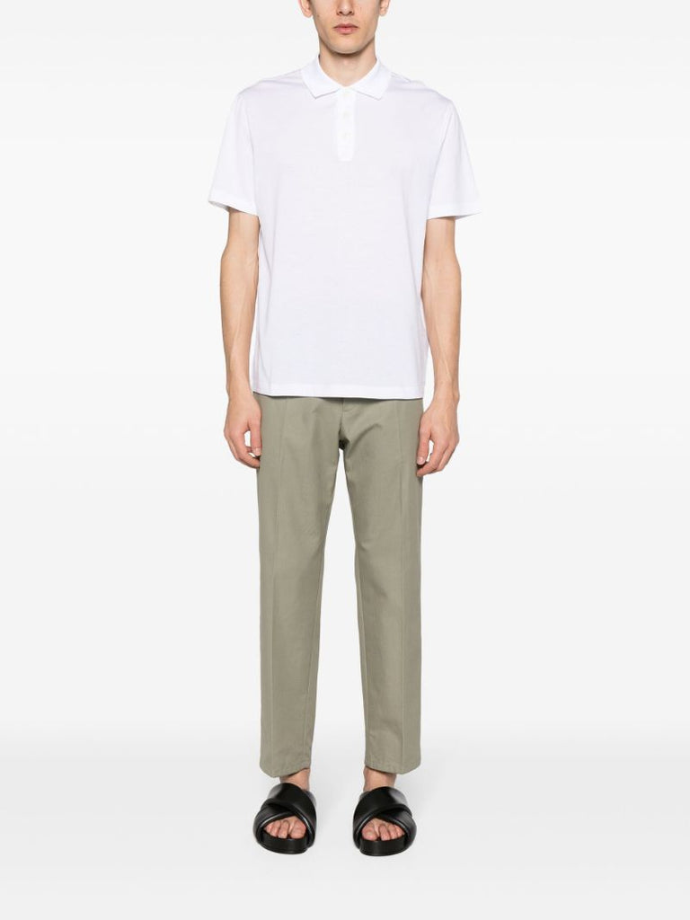 White Short Sleeved Cotton Polo Shirt