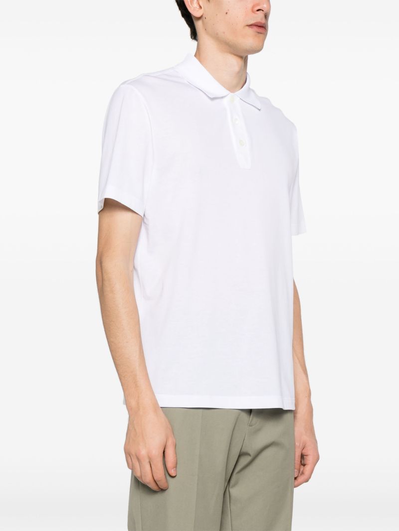 White Short Sleeved Cotton Polo Shirt