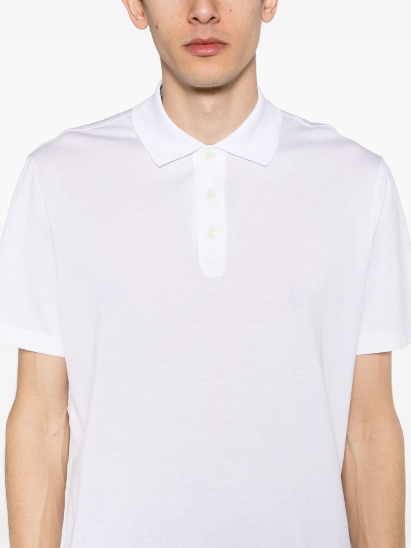 White Short Sleeved Cotton Polo Shirt