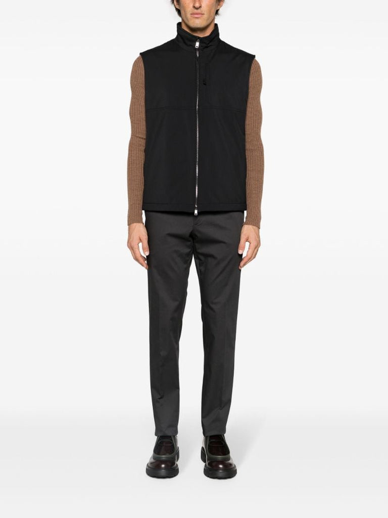 Grey Slim Cut Cotton Trousers