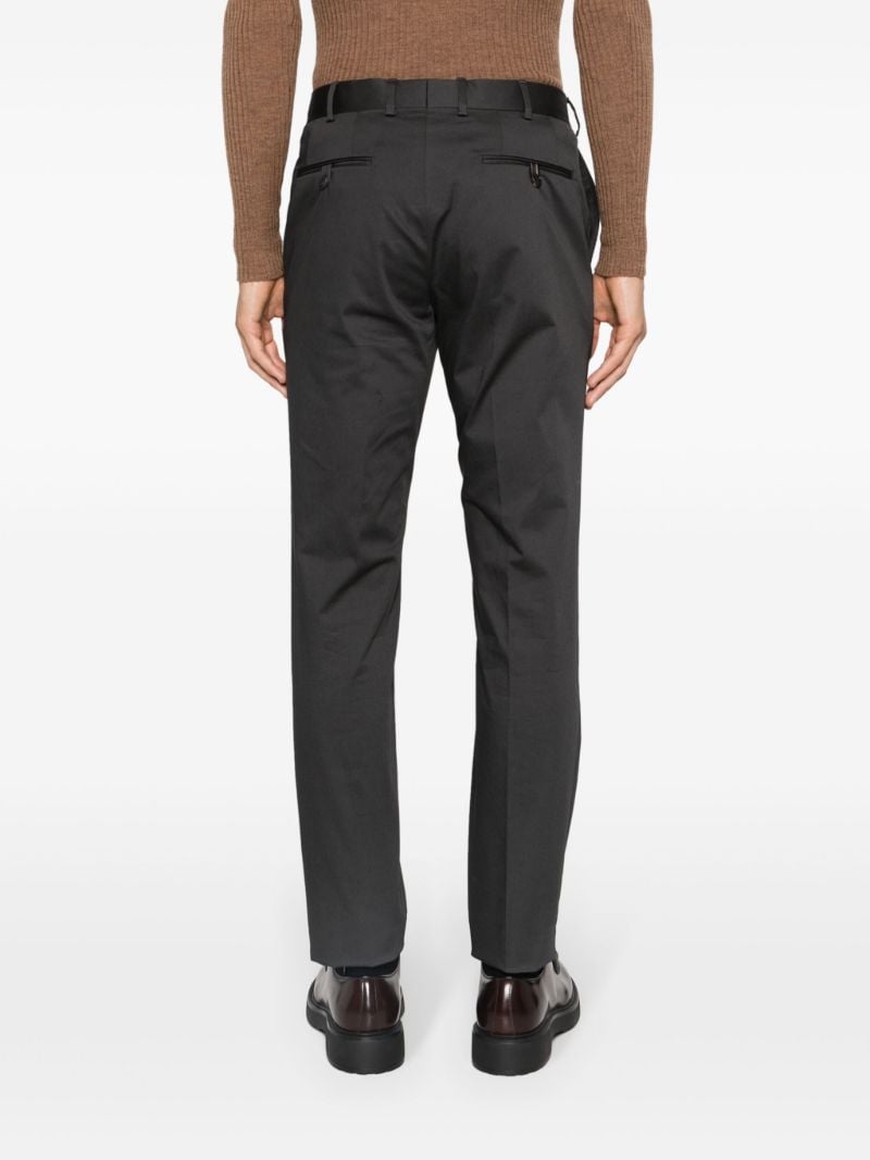 Grey Slim Cut Cotton Trousers