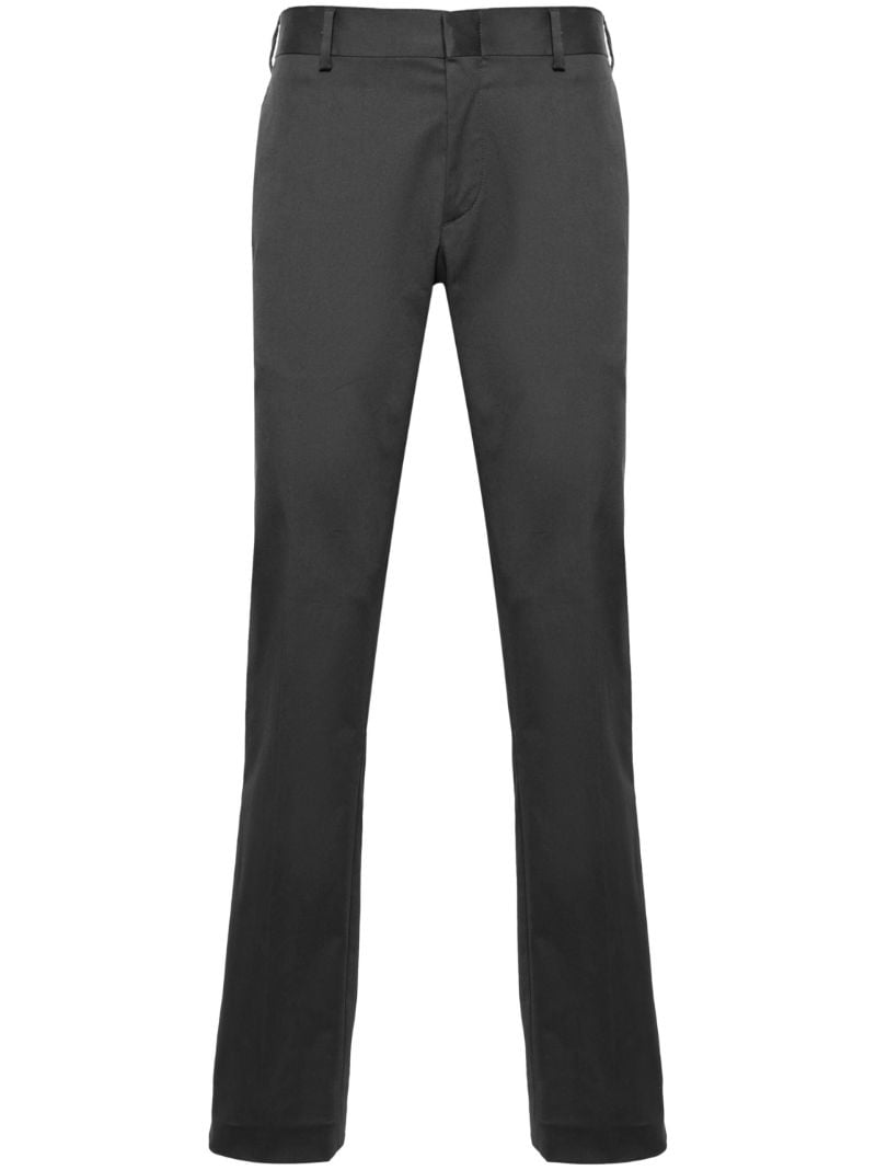 Grey Slim Cut Cotton Trousers