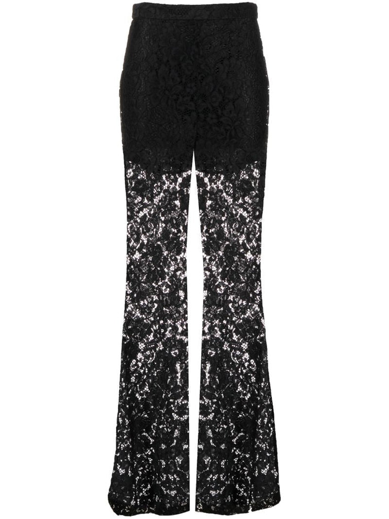 Black Matchmaker Flared Lace Trousers