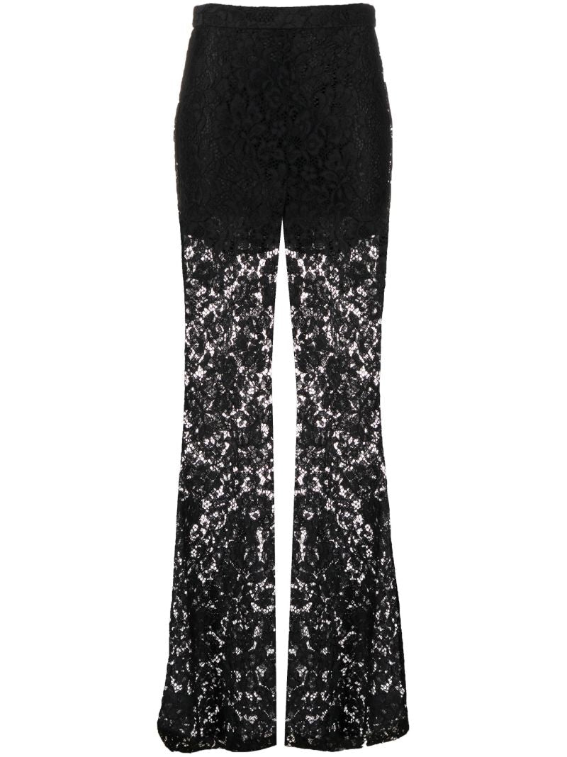 Black Matchmaker Flared Lace Trousers