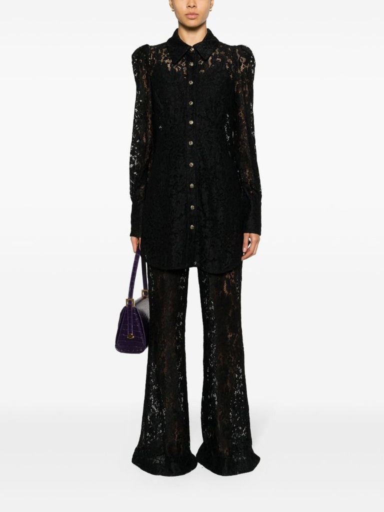 Black Matchmaker Flared Lace Trousers