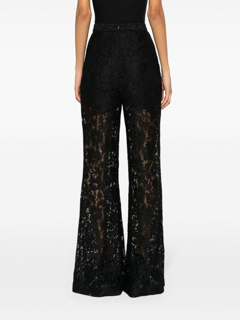 Black Matchmaker Flared Lace Trousers