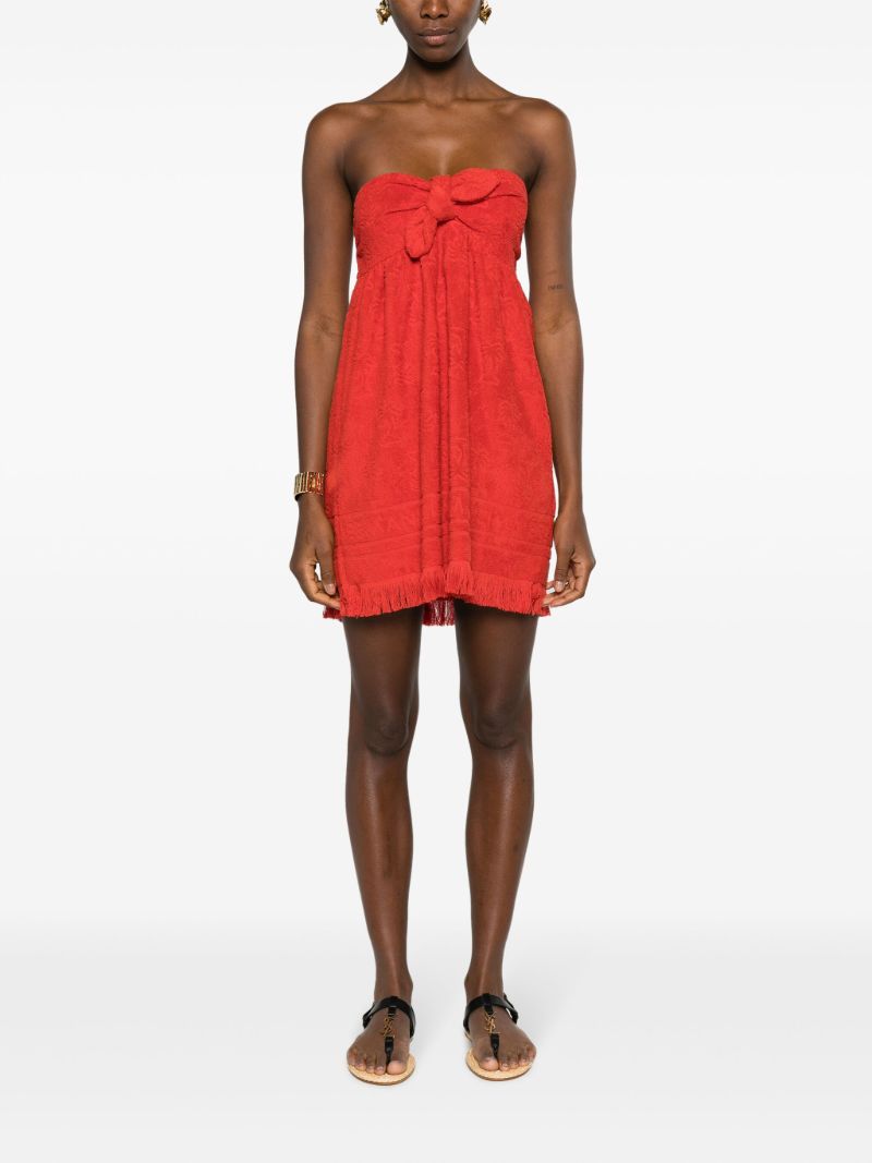 Red Alight Strapless Dress