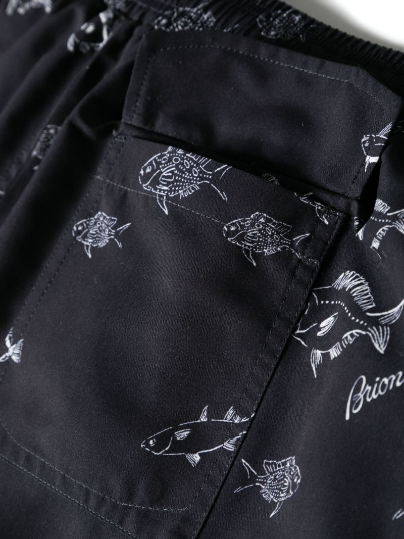 Blue Fish-print Swim Shorts