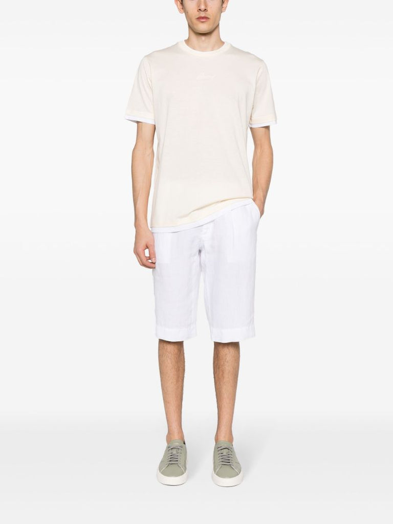 Neutral Logo-embroidered Layered T-shirt