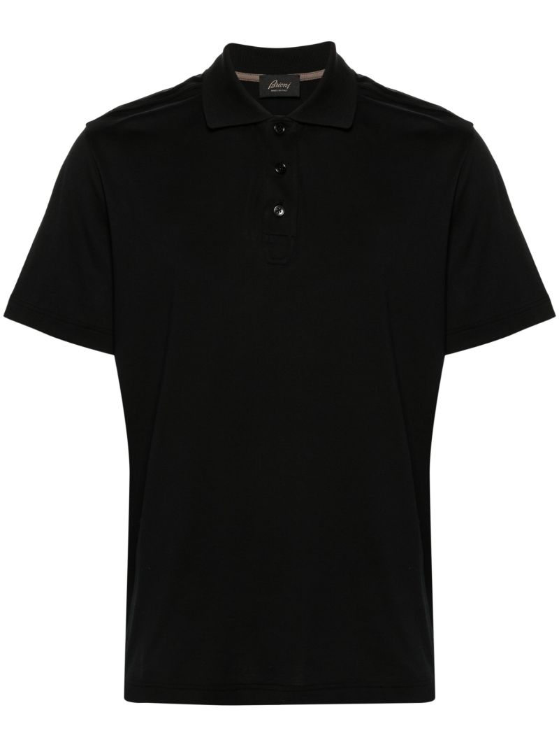 Black Short Sleeved Cotton Polo Shirt