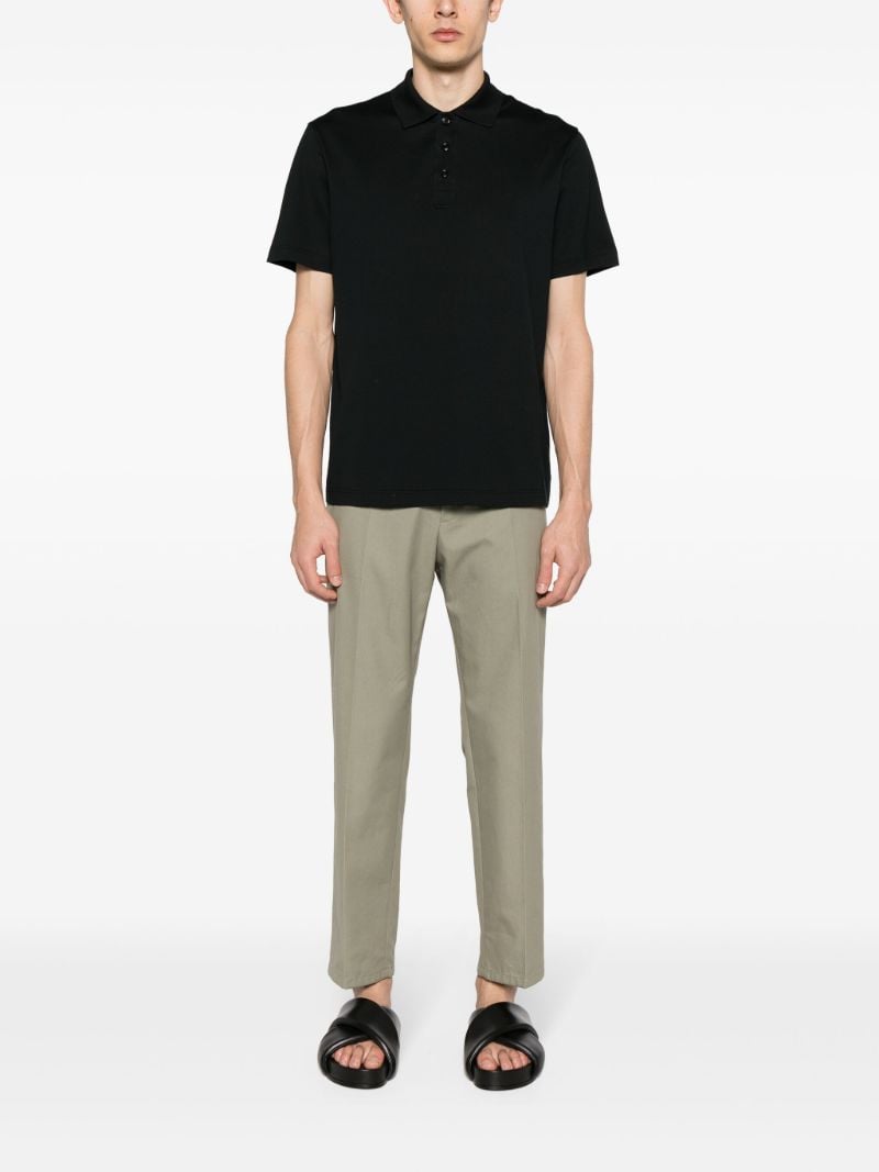 Black Short Sleeved Cotton Polo Shirt