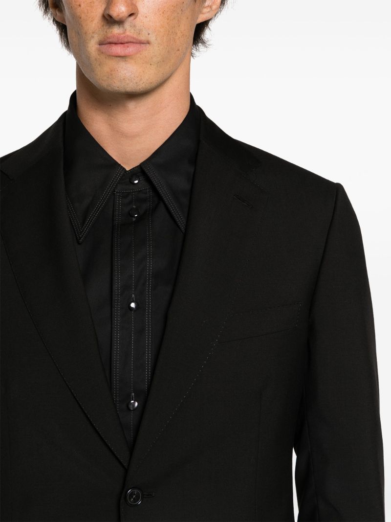 Black Single Breasted Wool Suit