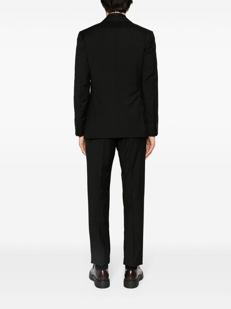 Black Single Breasted Wool Suit