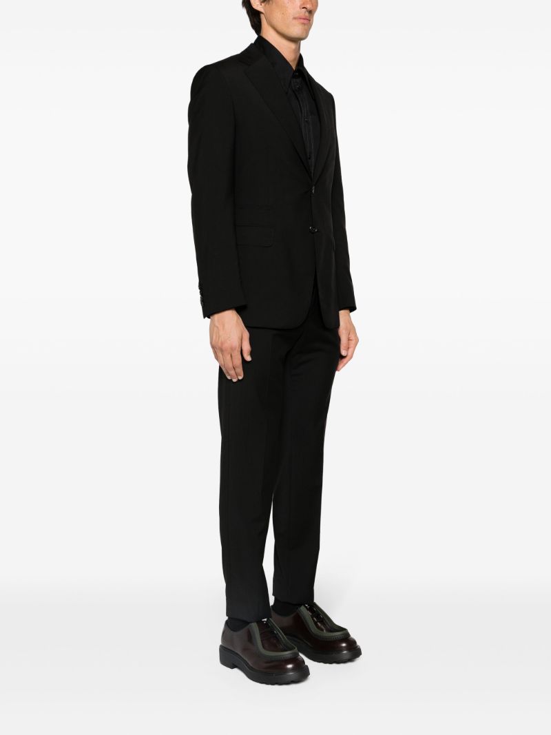 Black Single Breasted Wool Suit