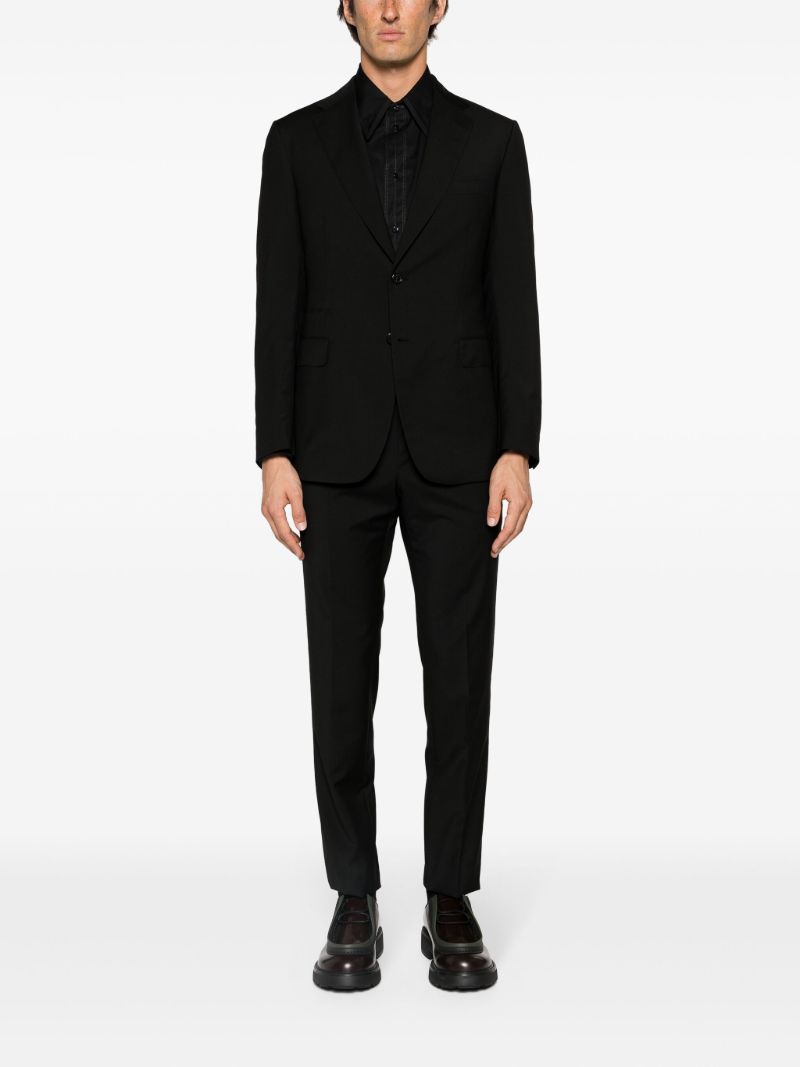 Black Single Breasted Wool Suit