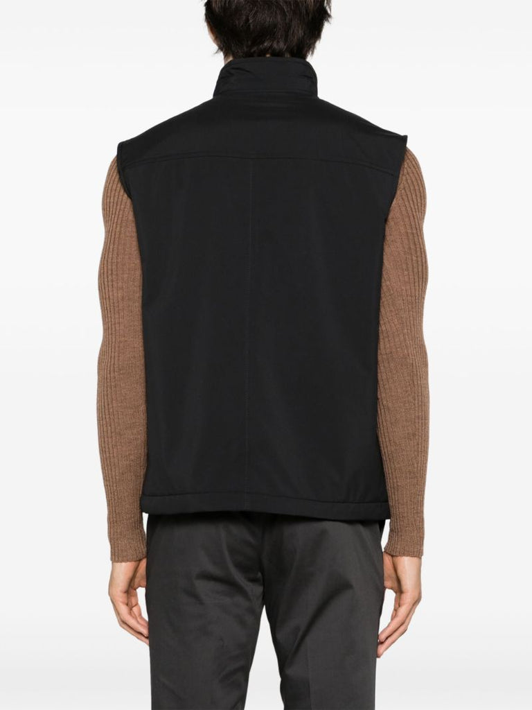 Blue Zip Up Cotton Gilet