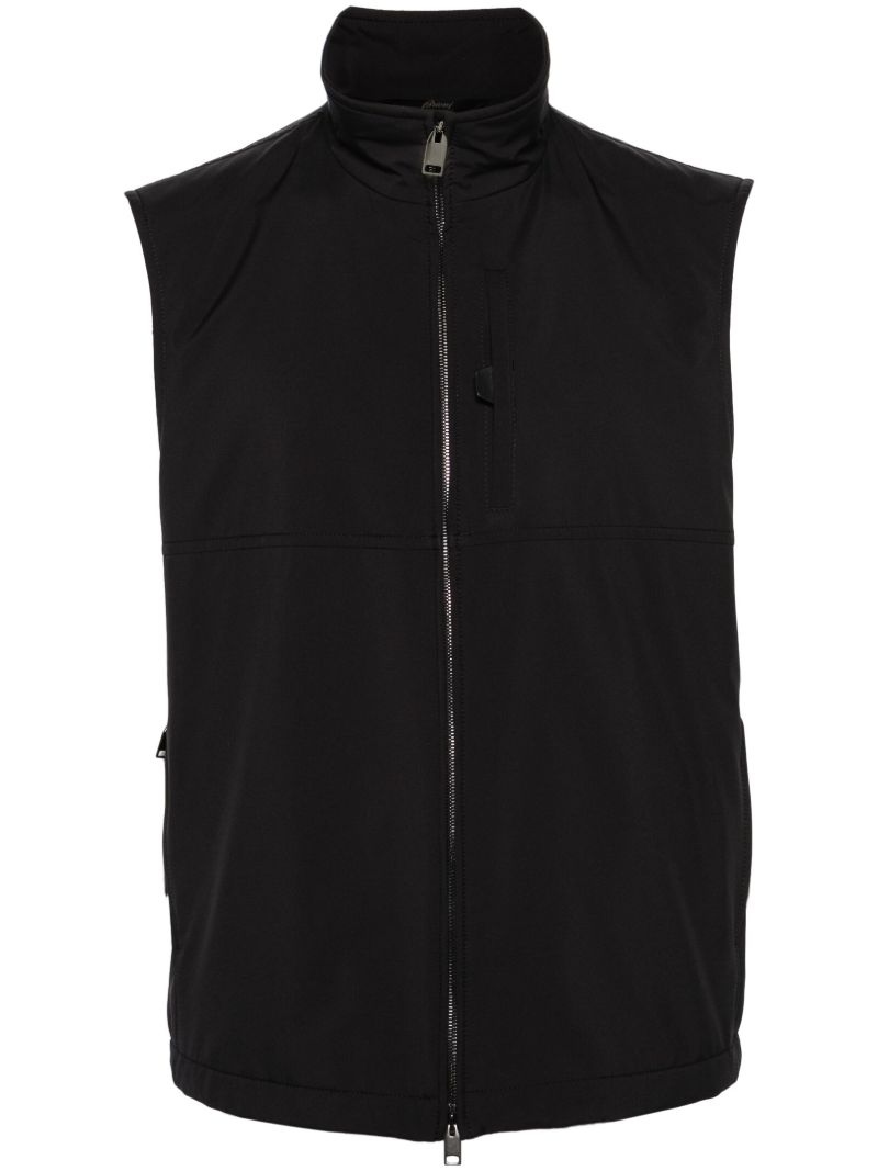 Blue Zip Up Cotton Gilet