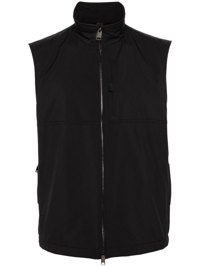 Blue Zip Up Cotton Gilet