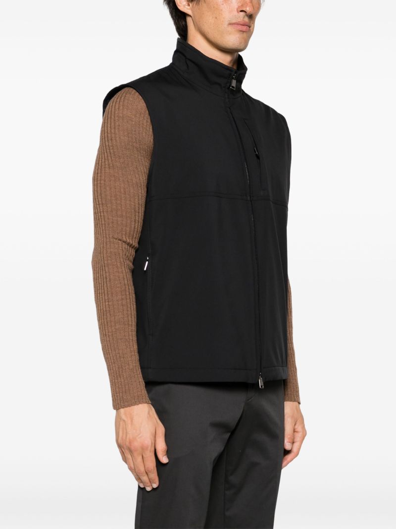 Blue Zip Up Cotton Gilet
