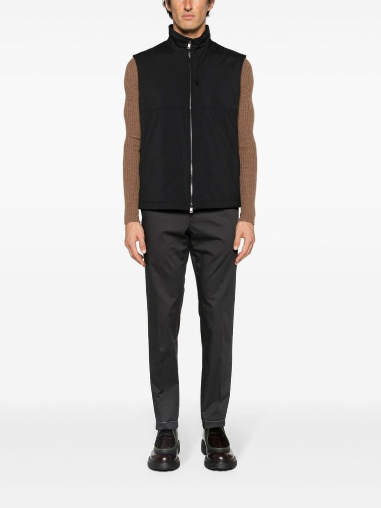 Blue Zip Up Cotton Gilet