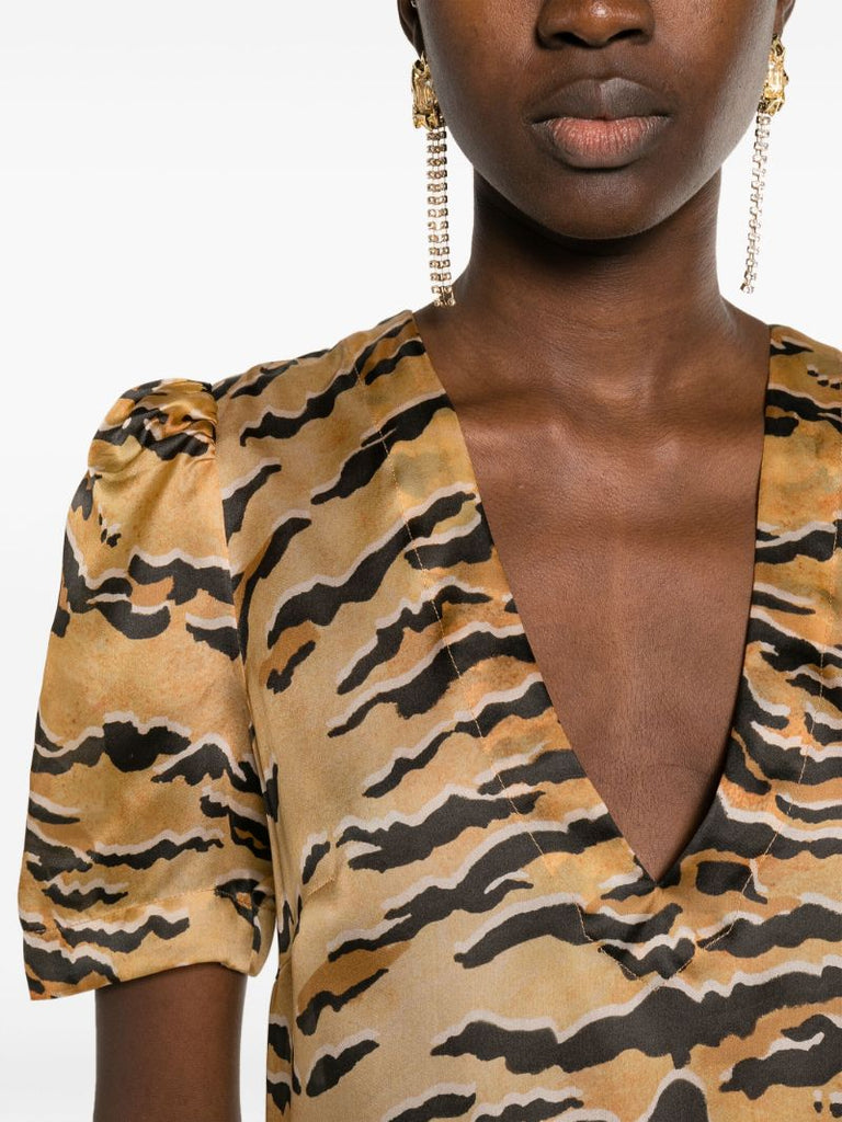 Brown Matchmaker Tiger-print Dress