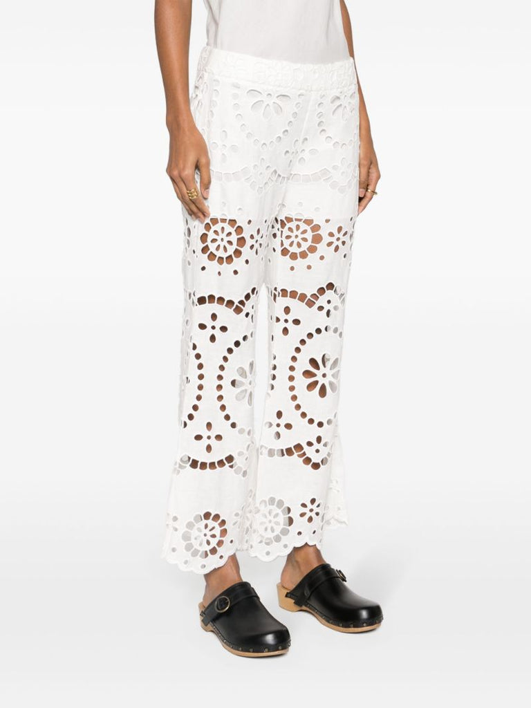 Whit Lexi Embroidered Linen Trousers