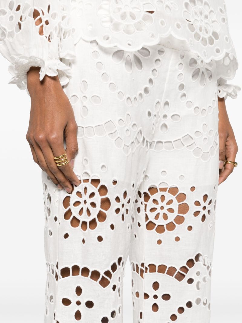 Whit Lexi Embroidered Linen Trousers