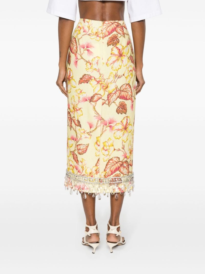 Yellow Matchmaker Diamante Midi Skirt