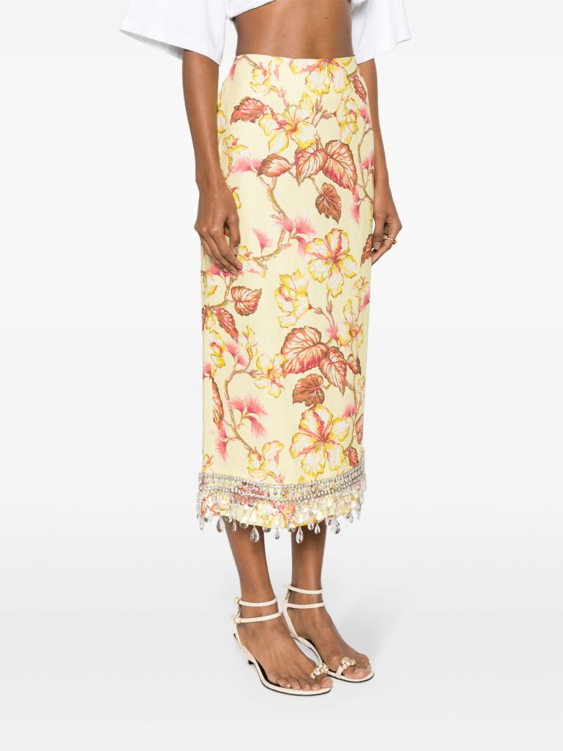Yellow Matchmaker Diamante Midi Skirt