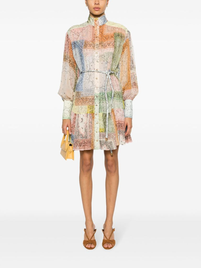 Multicolour Matchmaker Lantern Mini Dress